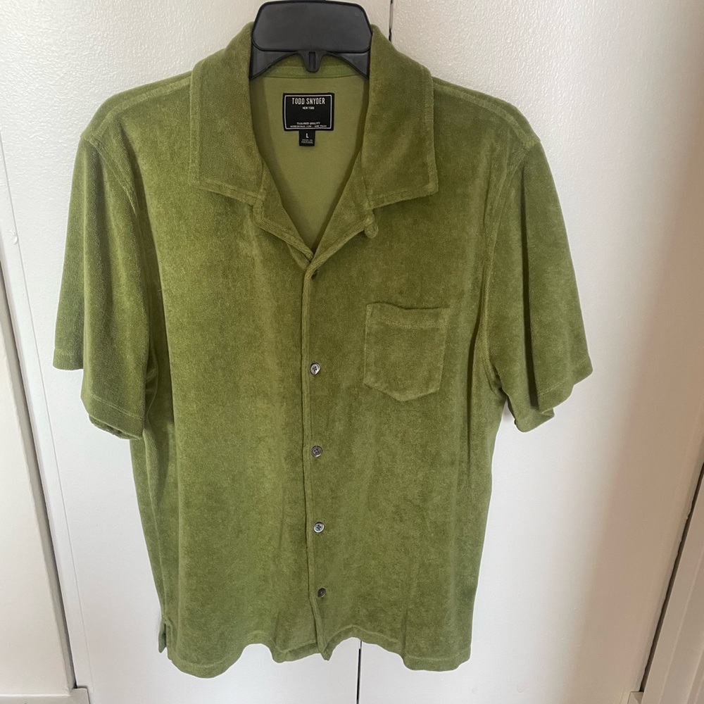 Todd Snyder - Terry Cabana Polo Shirt - Green - Size Large
